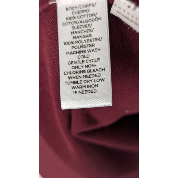 Loft sweater wine red L Semi Sheer cuffed 3/4 sleeves21"Bust 43" C back26"NWOT - Picture 5 of 9